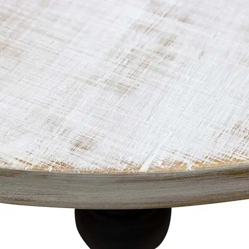 Willow & Silk Round Wooden 60cm White Coffee Table/Furniture