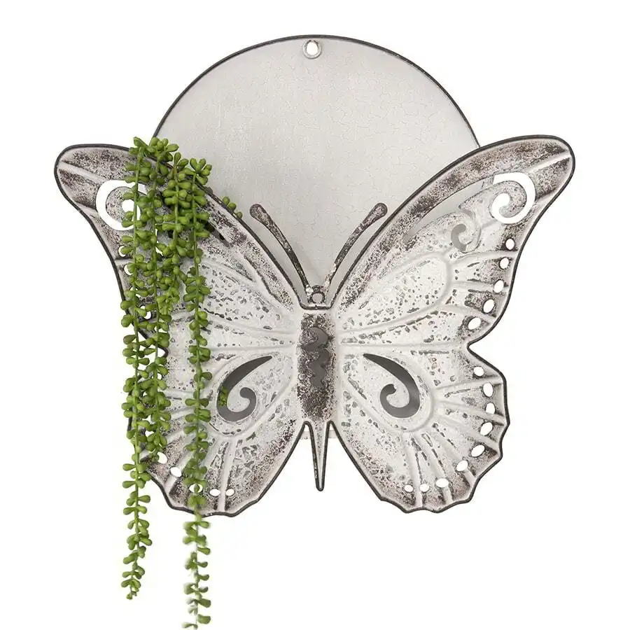 Distressed Metal Butterfly Wall Planter