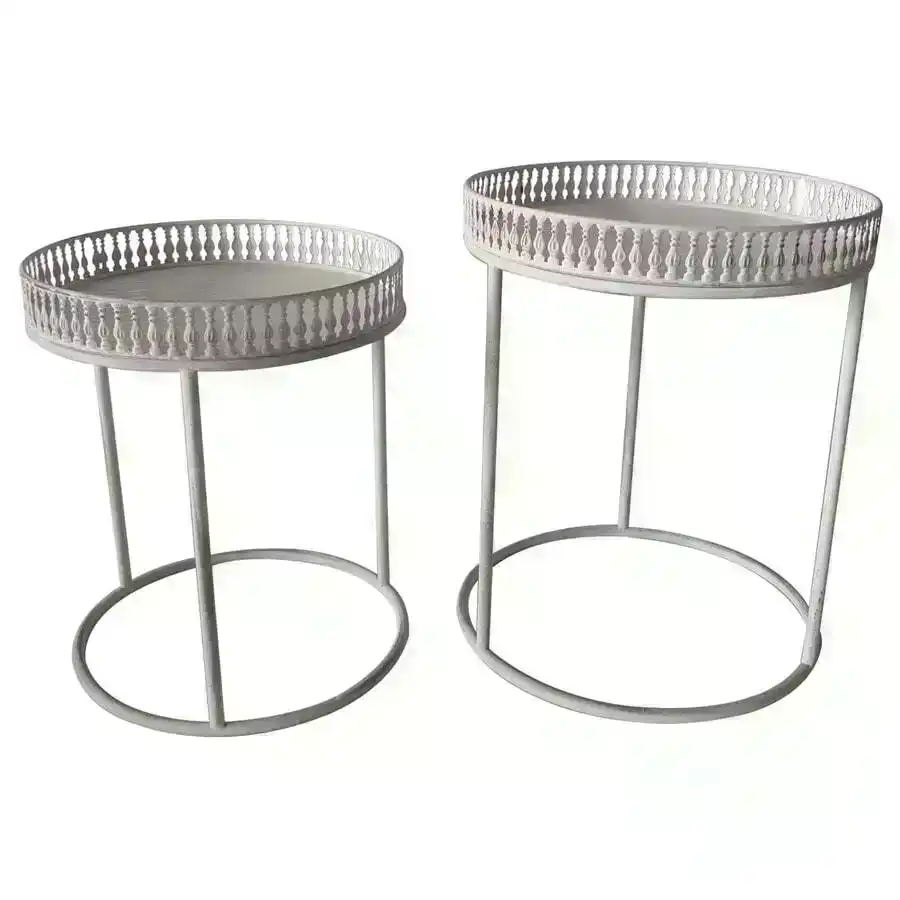 Willow & Silk Nested Iron Side Table