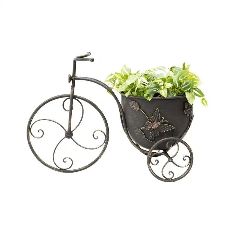 Willow & Silk Butterfly Design Metal Bicycle Pot Planter