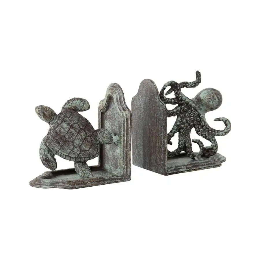 Cast Iron Octopus & Turtle Bookends