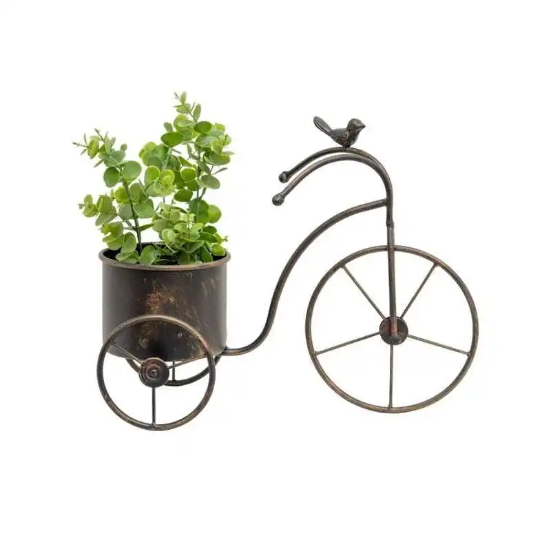 Willow & Silk Metal 39.5cm Bicycle Garden Pot/Planter w/ Bird