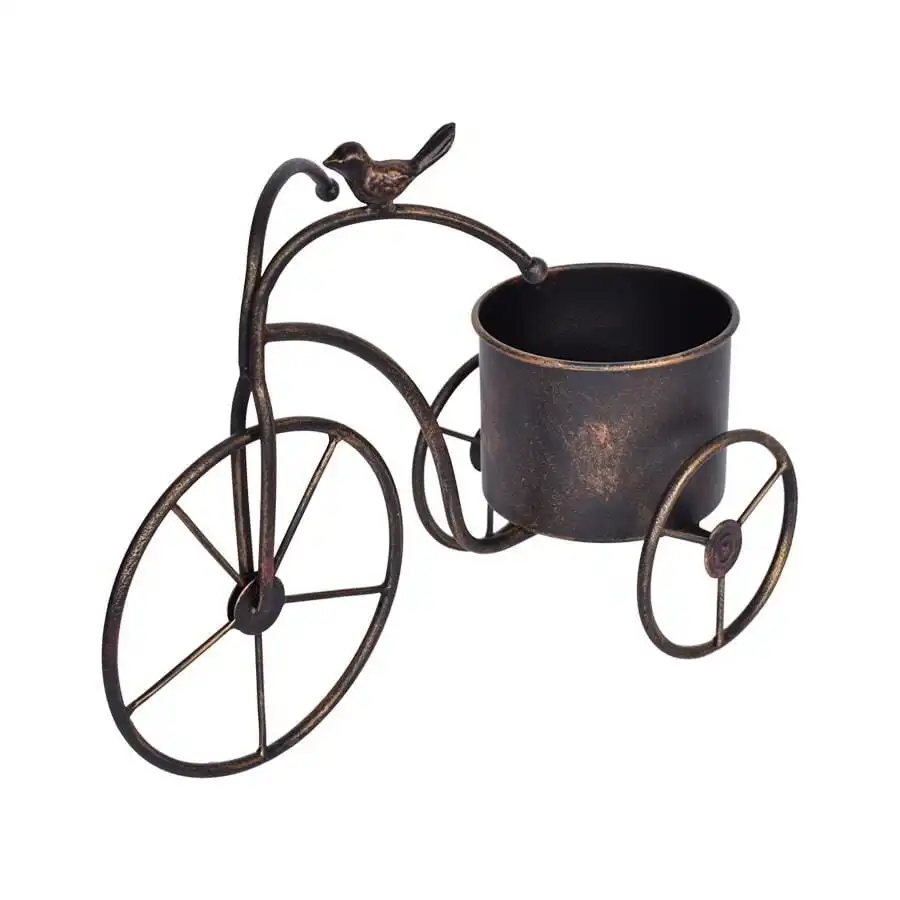 Designer Bicycle Metal Pot planter w/Bird