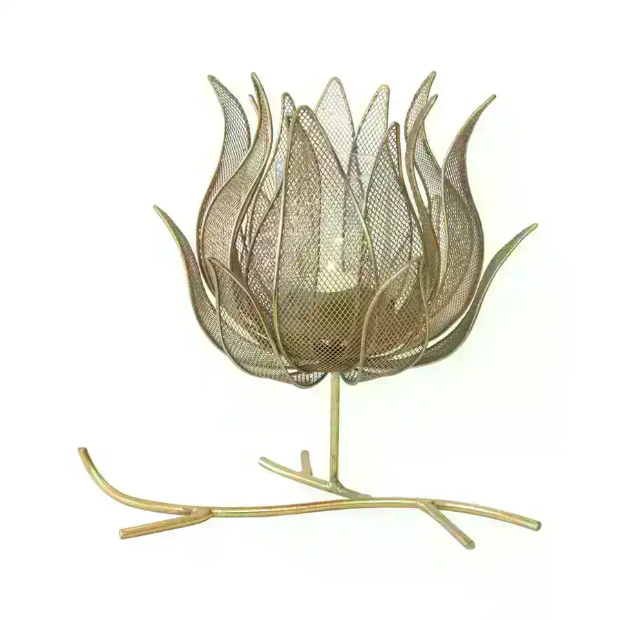 Willow & Silk Lustre Lotus Pillar Candleholder