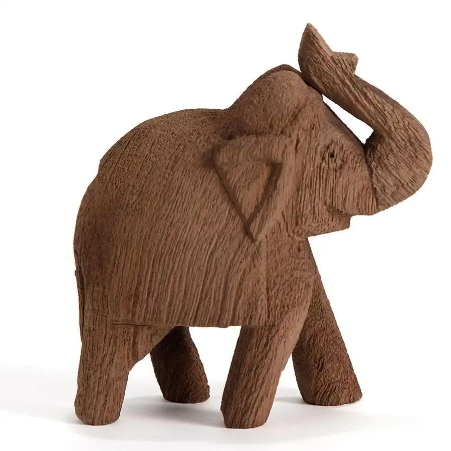 Cracked Finish Wooden Elephant Ornament -Medium