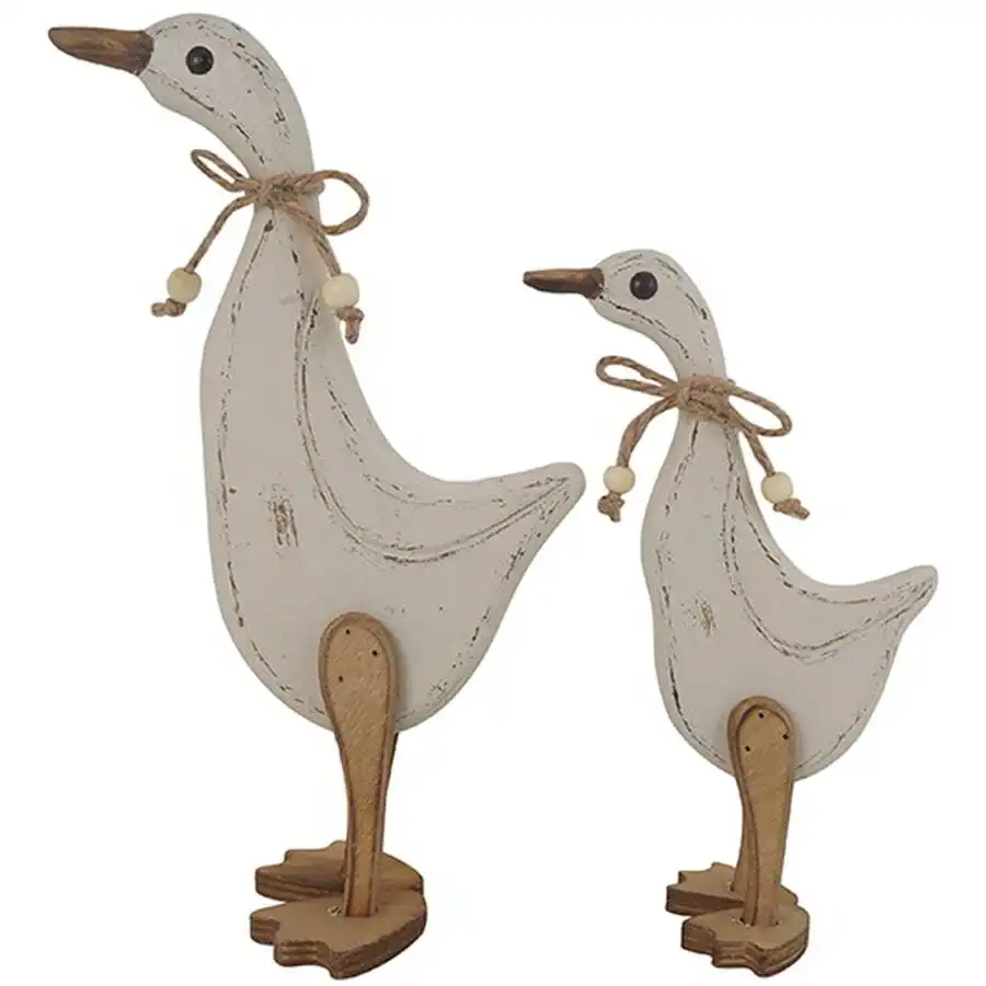 Willow & Silk Set of 2 Shabby Chic Duck Figurines