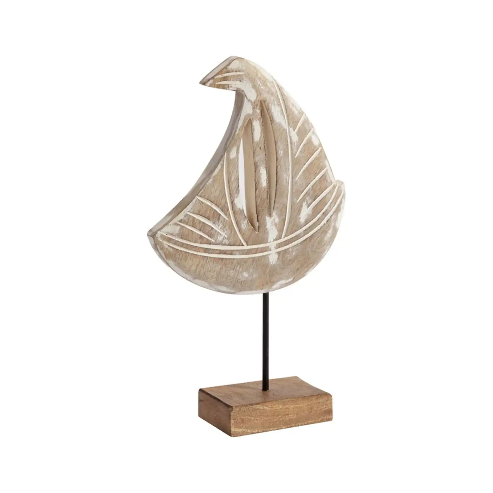 Willow & Silk Tabletop Sailboat Wooden Ornament - Medium