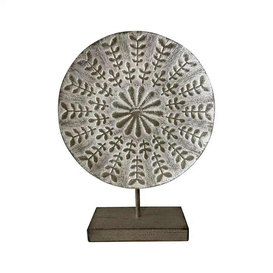 Willow & Silk Round Plaque on Base Ornament