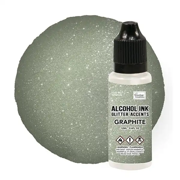 Couture Creations Glitter Accent Alcohol Ink - Graphite - 12ml