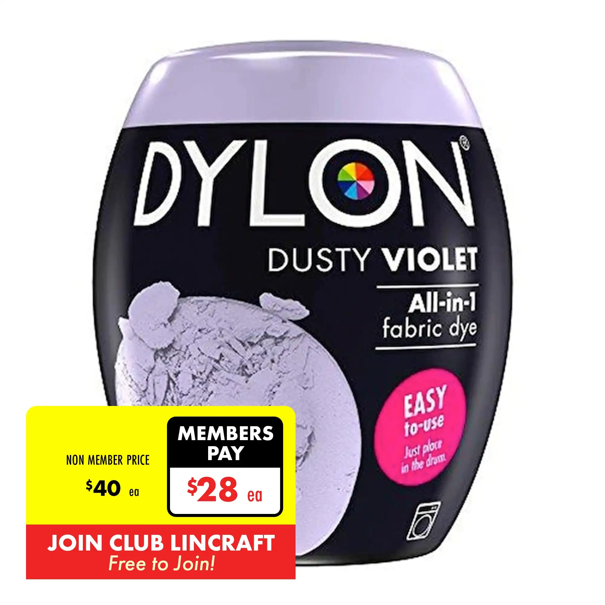 Dylon Fabric Dye, Dusty Violet- 350g