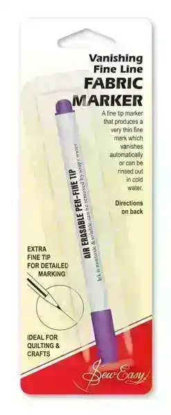 Sew Easy Vanishing Fabric Marker Pen, Fine Line