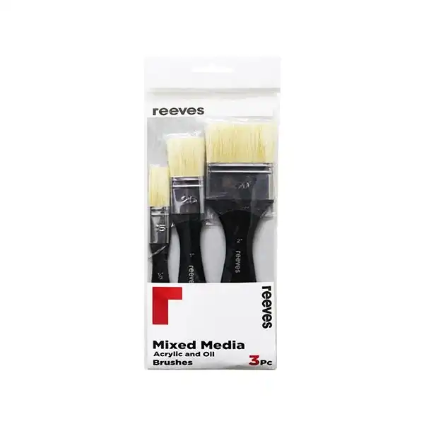 Reeves Mixed Media Brush Set, Hog Bristle Spalter- 3pk
