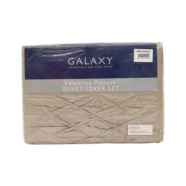 Galaxy Quilt Cover Set - Pintuck Taupe