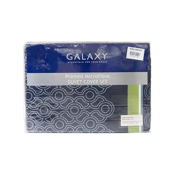 Galaxy Quilt Cover Set - Navy Geo