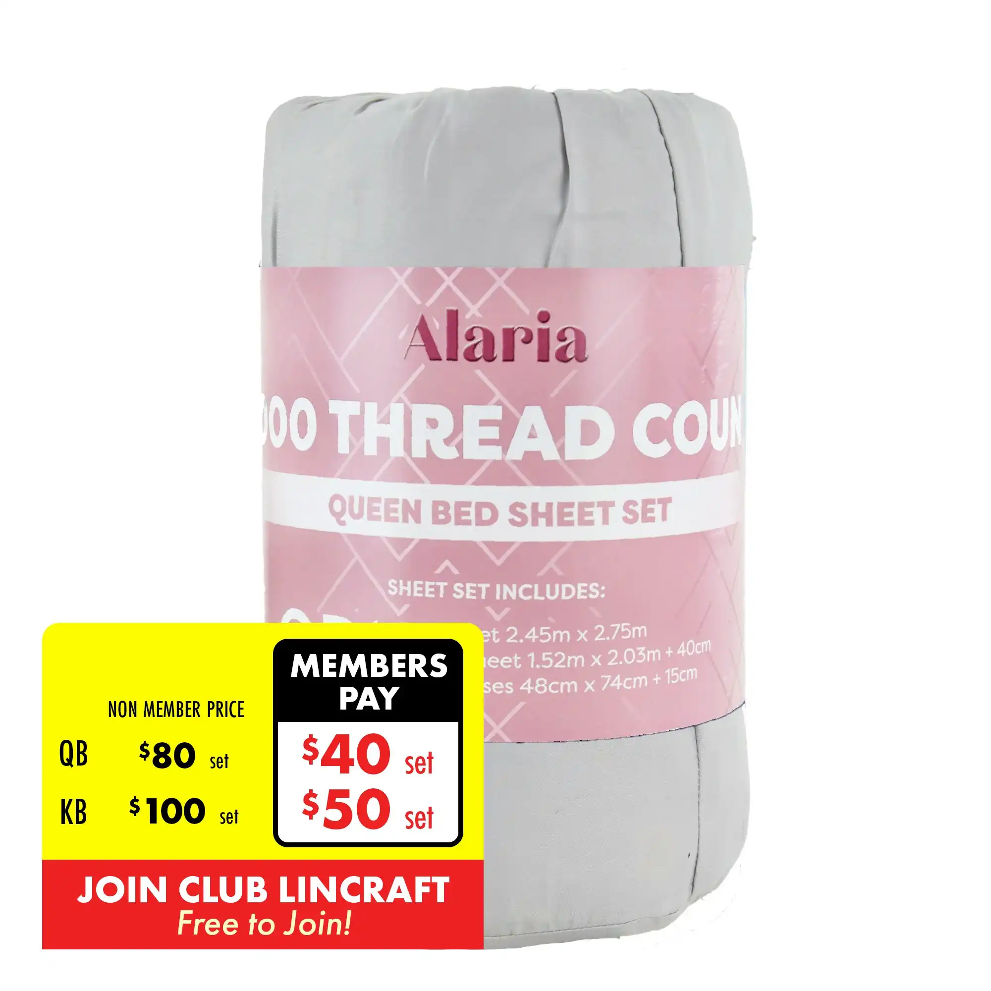 Alaria 1000TC Sheet Set, Silver