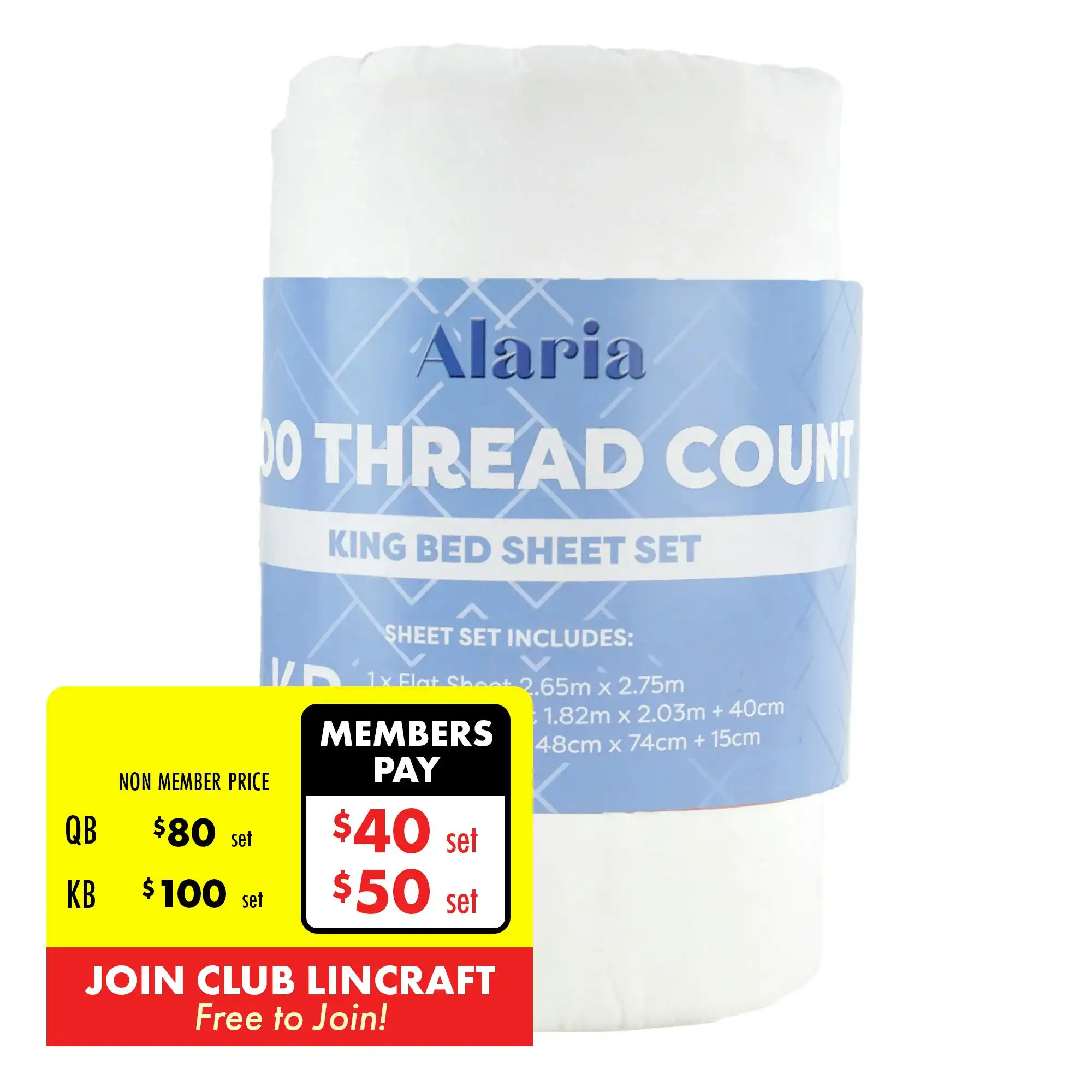 Alaria 1000TC Sheet Set, White