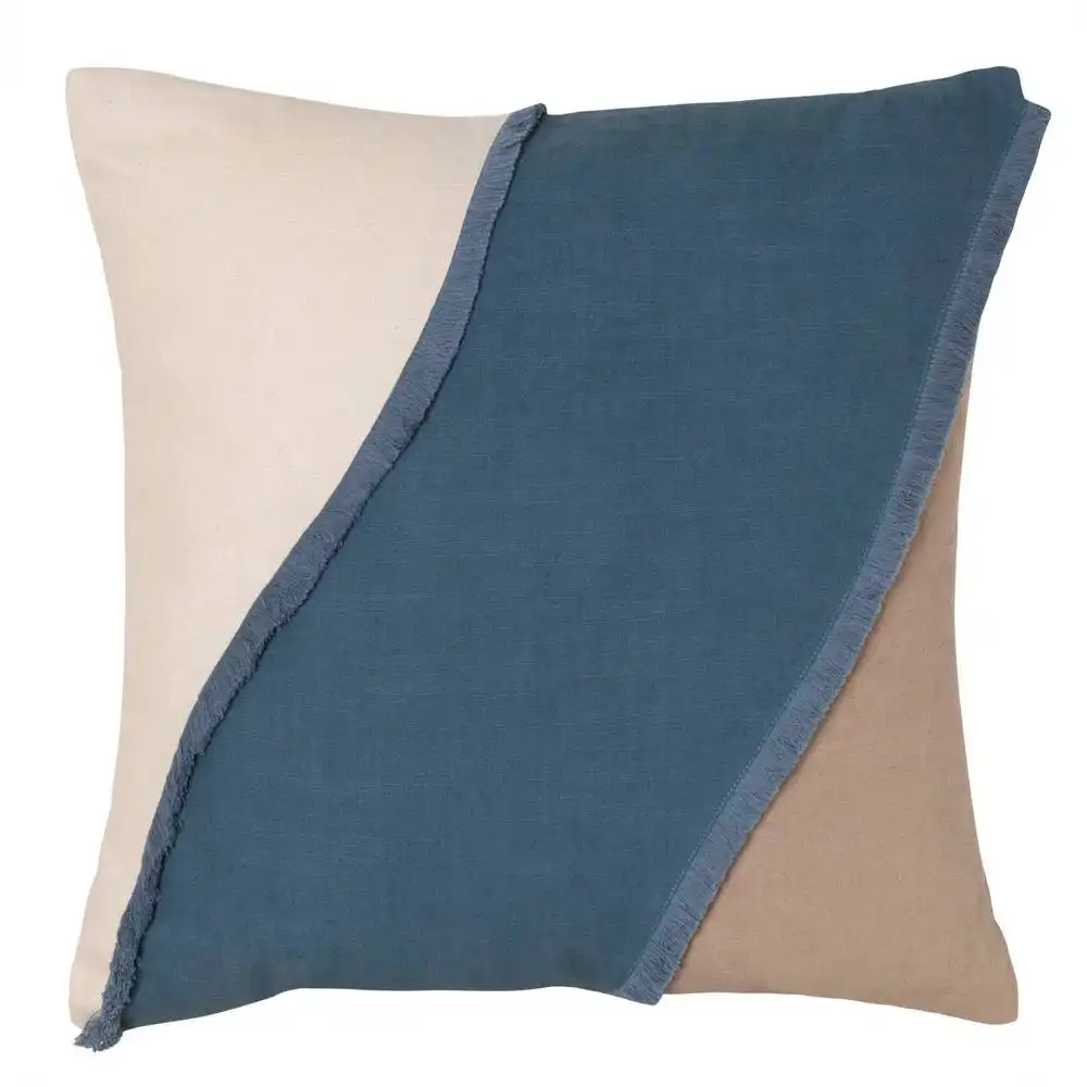 Oasis Cushion, Ivory, Steel Blue & Sandstone- 50x50cm