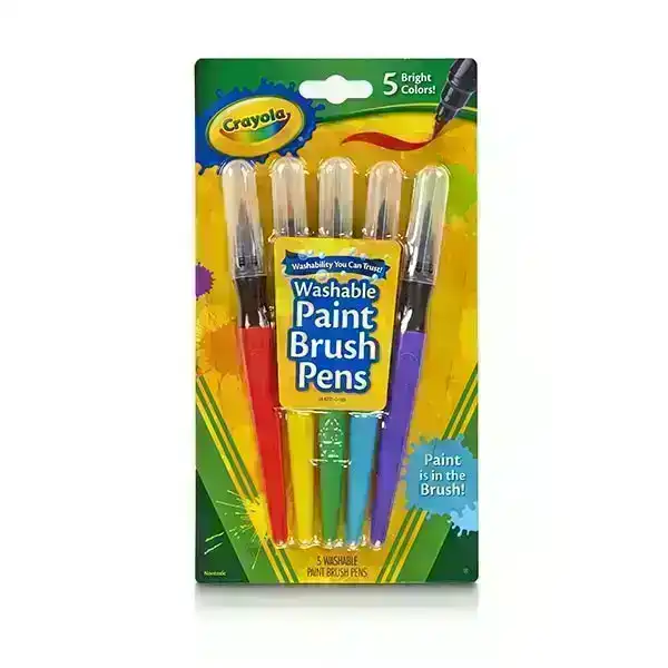 Crayola Paint Brush Pens, Classic- 5pk