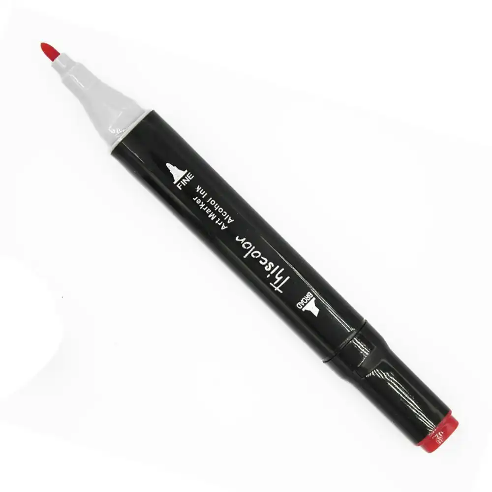 Thiscolor Double Tip Marker, 4 Vivid Red