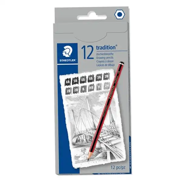 Staedtler Tradition Graphite Pencil Box of 12- 9 Degrees