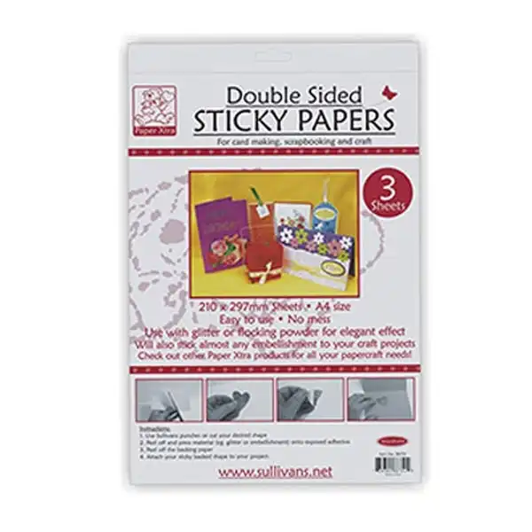 Sullivans Double Side Sticky Paper, A4- 3pk