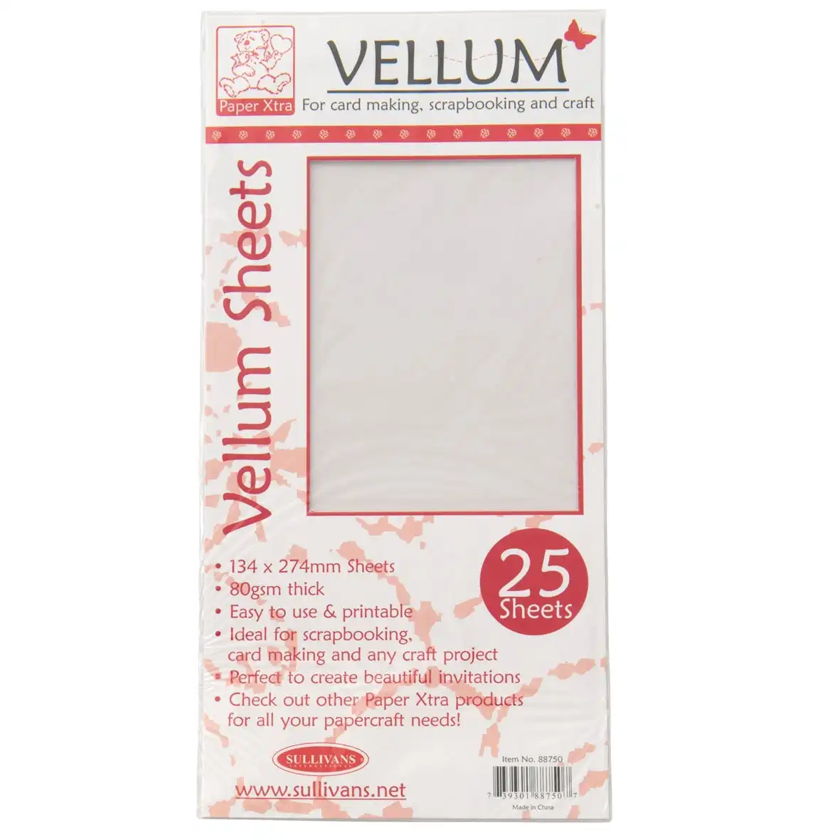 Sullivans Scrapbook Vellum- 134 x 274mm