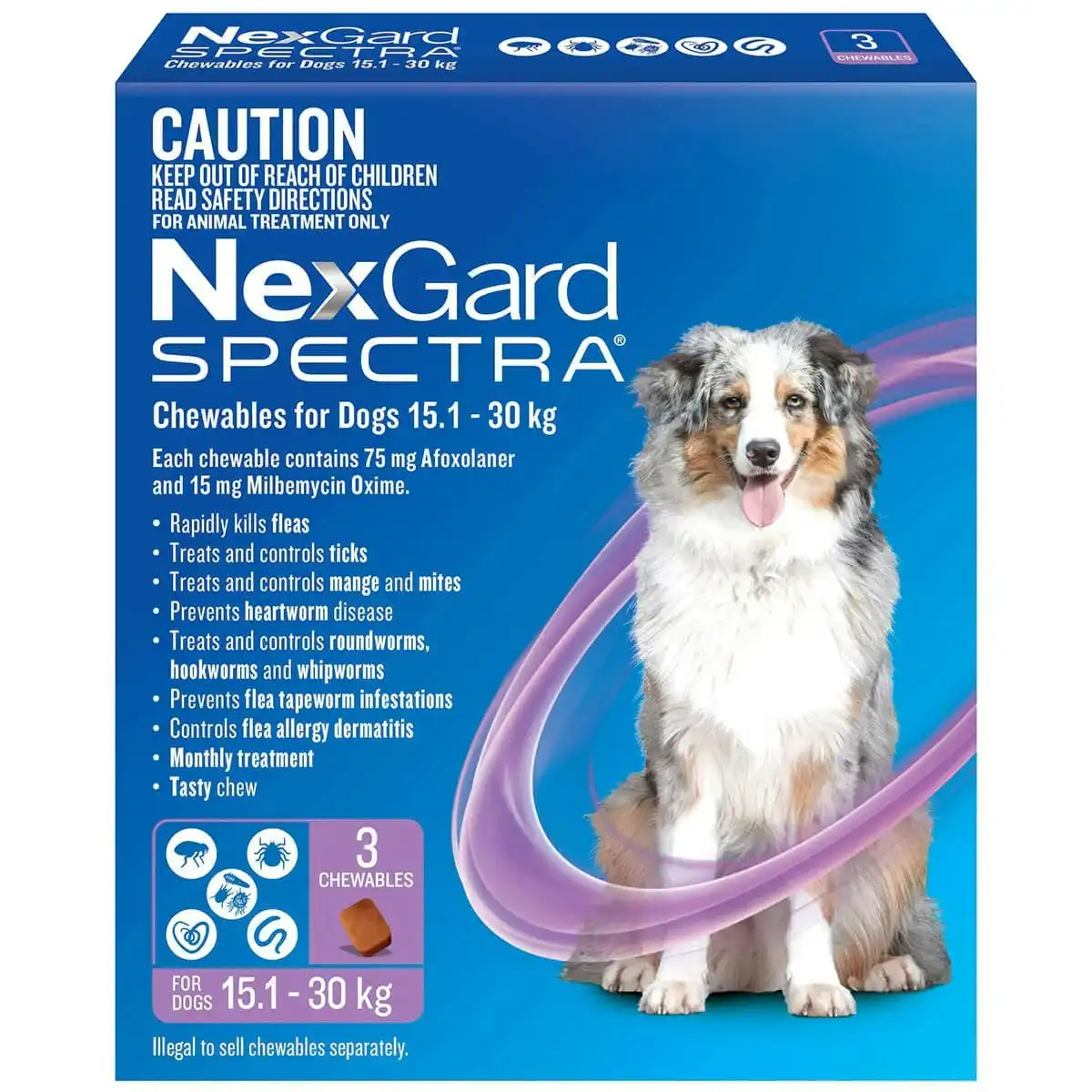 NexGard Spectra Chews For Large Dogs 15.1-30kg - 3pk