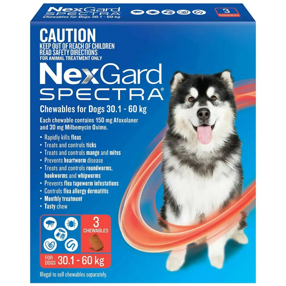 NexGard Spectra Chews For Very Large Dogs 30.1-60kg - 3pk