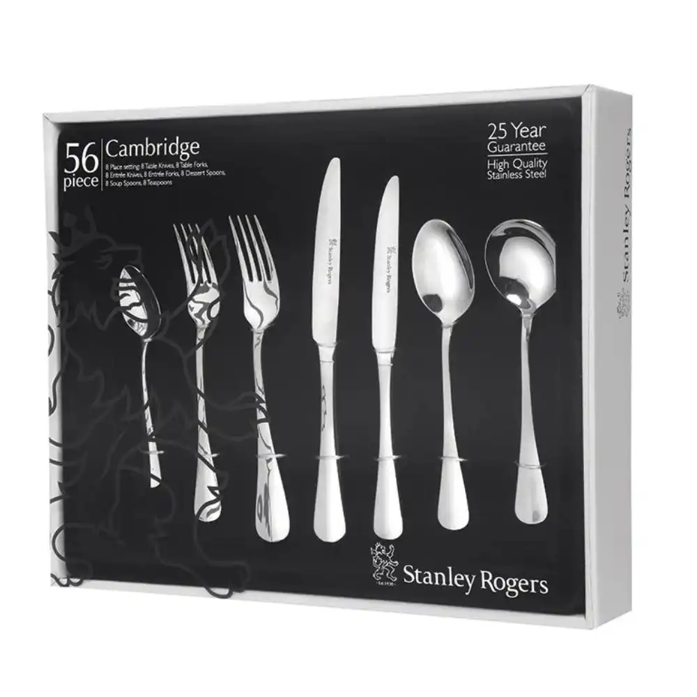 Stanley Rogers 56 Piece Cambridge Stainless Steel Cutlery Set 56pc