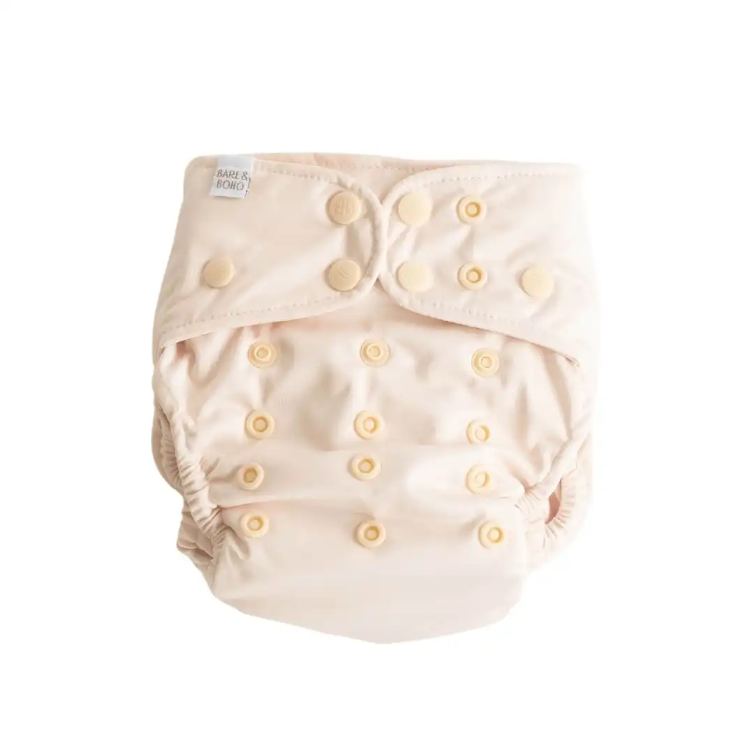 Bare and Boho Reusable Soft Cover Nappy 2.0 One Size 4kg+ Blush 1 Pack