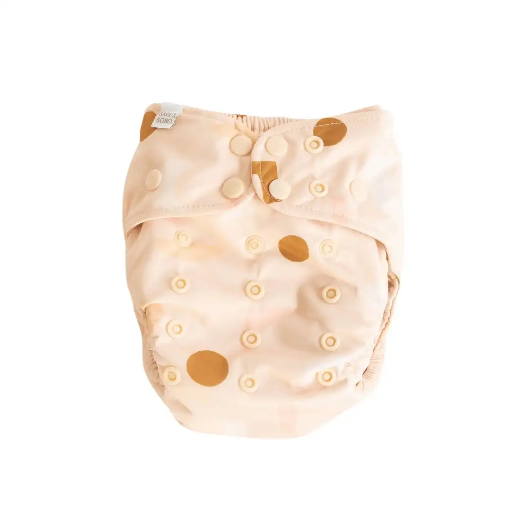 Bare and Boho Reusable Soft Cover Nappy 2.0 One Size 4kg+ Blush Shapes 1 Pack