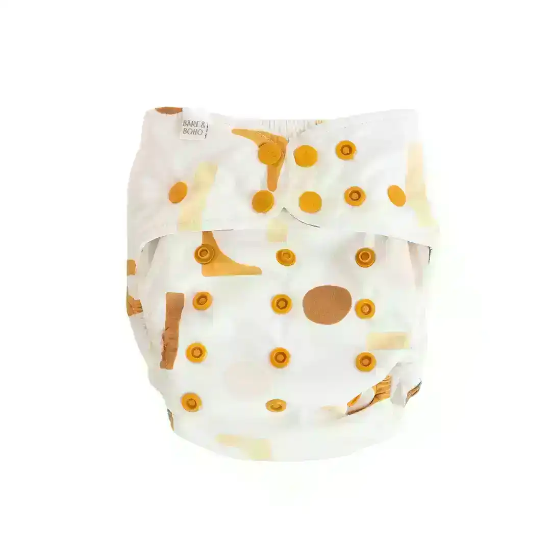 Bare and Boho Reusable Soft Cover Nappy 2.0 One Size 4kg+ Fresh Apricot 1 Pack