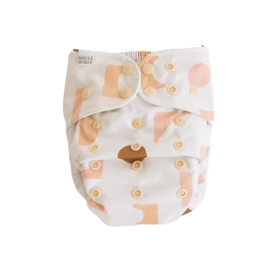 Bare and Boho Reusable Soft Cover Nappy 2.0 One Size 4kg+ Fresh Blush 1 Pack