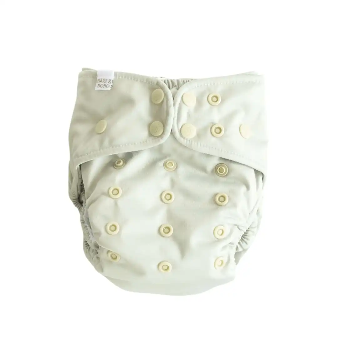 Bare and Boho Reusable Soft Cover Nappy 2.0 One Size 4kg+ Sage 1 Pack