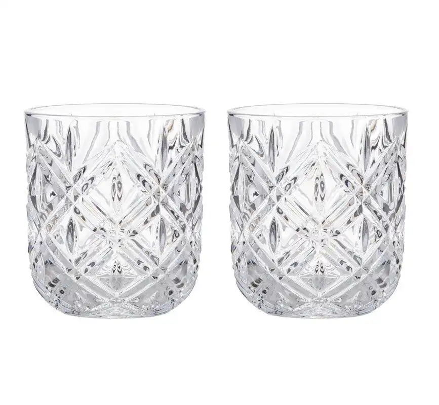 Davis & Waddell Fine Foods Deluxe Double Old Fashion - Set of 2 DTA0562 - Clear