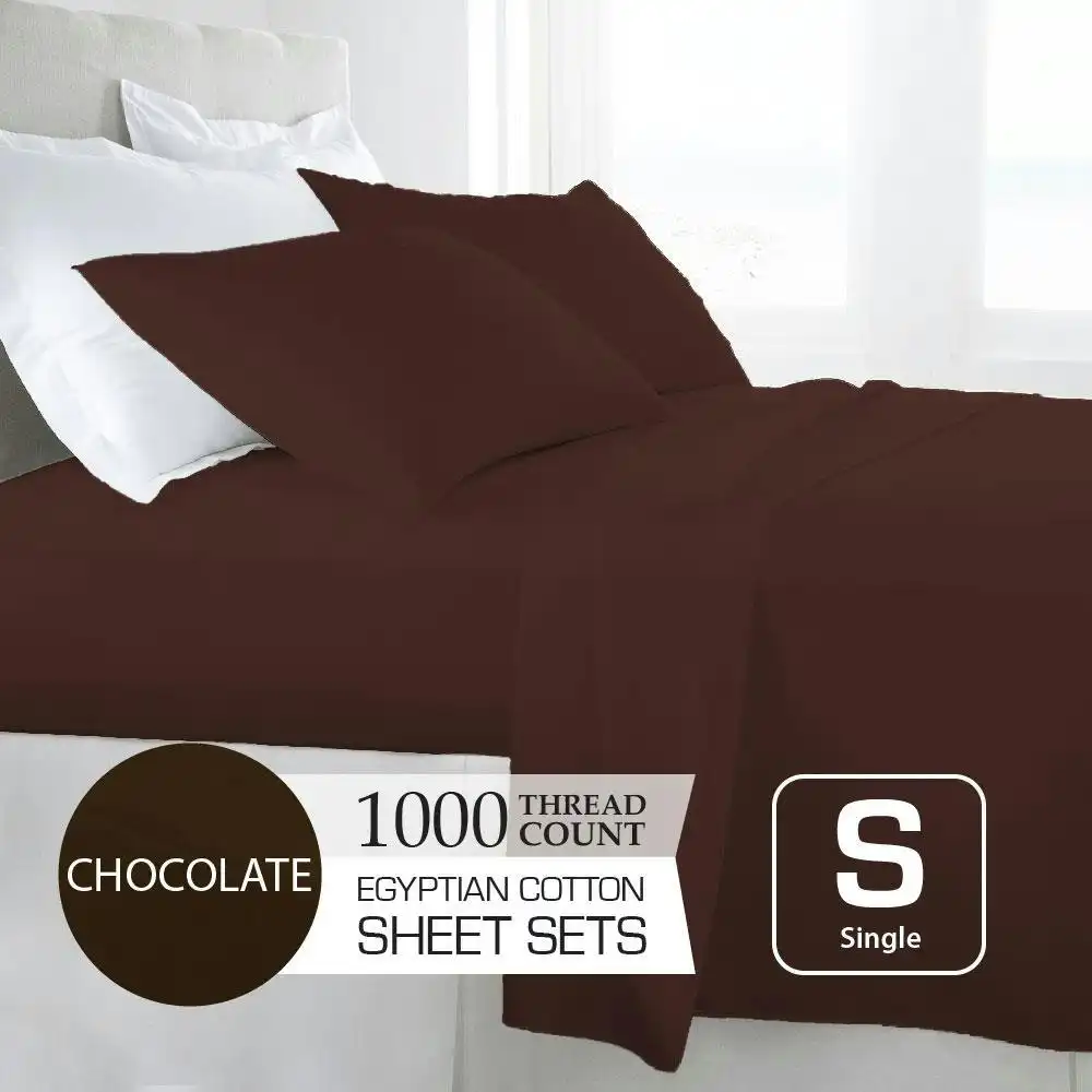 Chocolate 1000TC Egyptian Cotton Sheet Set