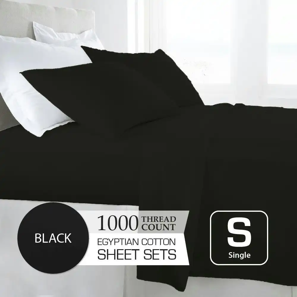 Black 1000TC Egyptian Cotton Sheet Set