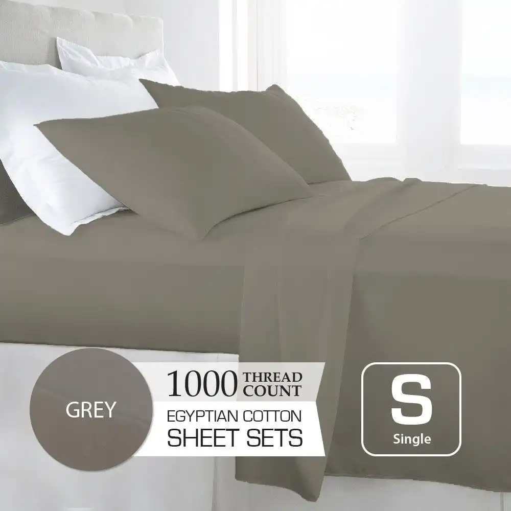 Grey 1000TC Egyptian Cotton Sheet Set