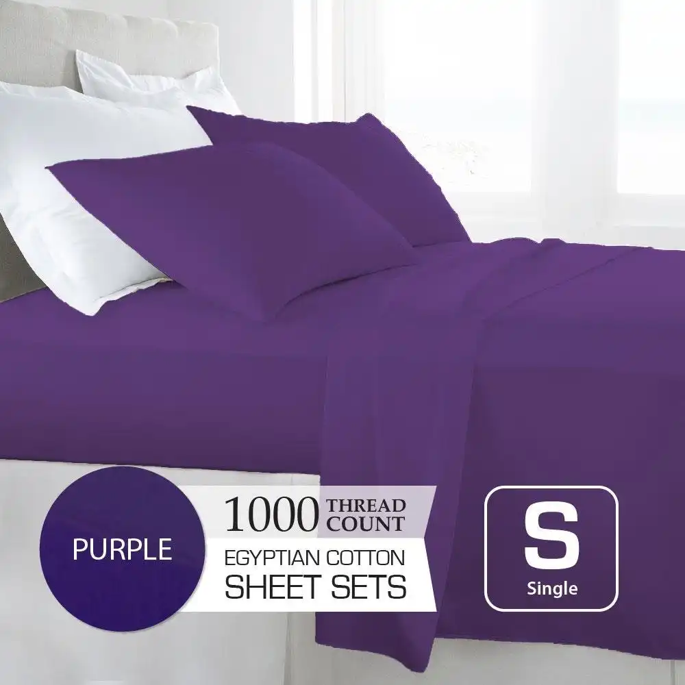 Purple 1000TC Egyptian Cotton Sheet Set