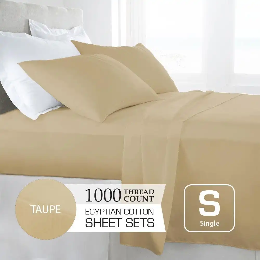 Taupe 1000TC Egyptian Cotton Sheet Set