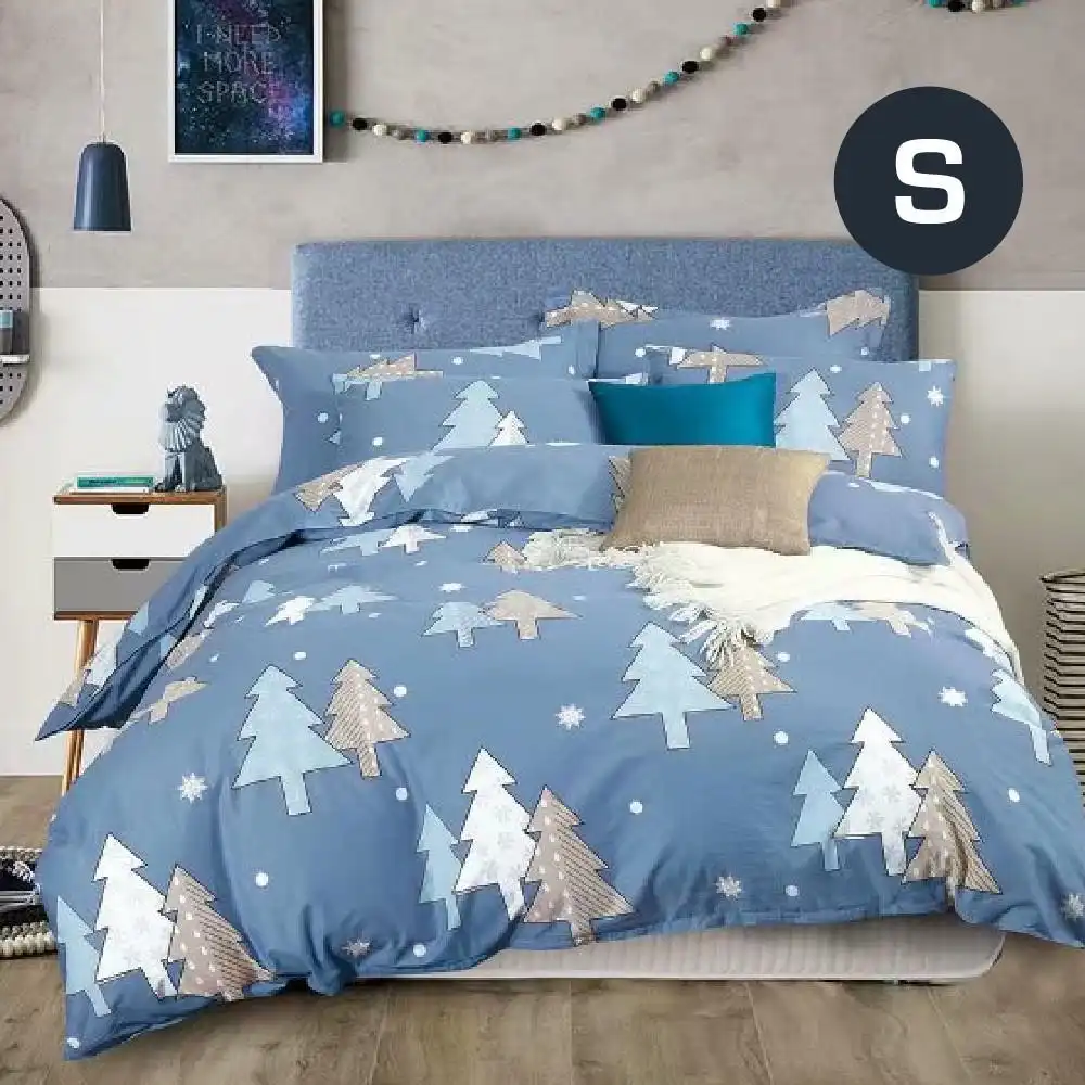 Periwinkle Christmas Tree Design Quilt Cover Set