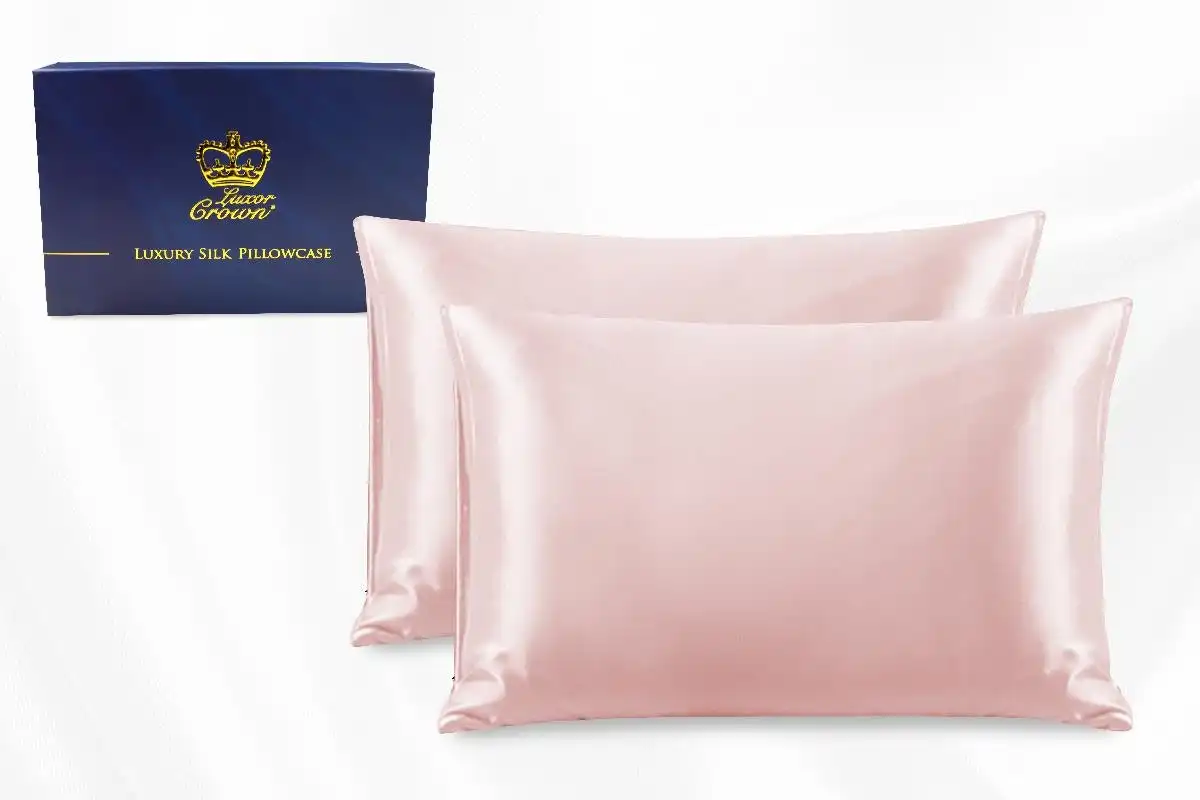 Two Pieces 100% Pure Two-Side Mulberry Silk Pillowcase Blush