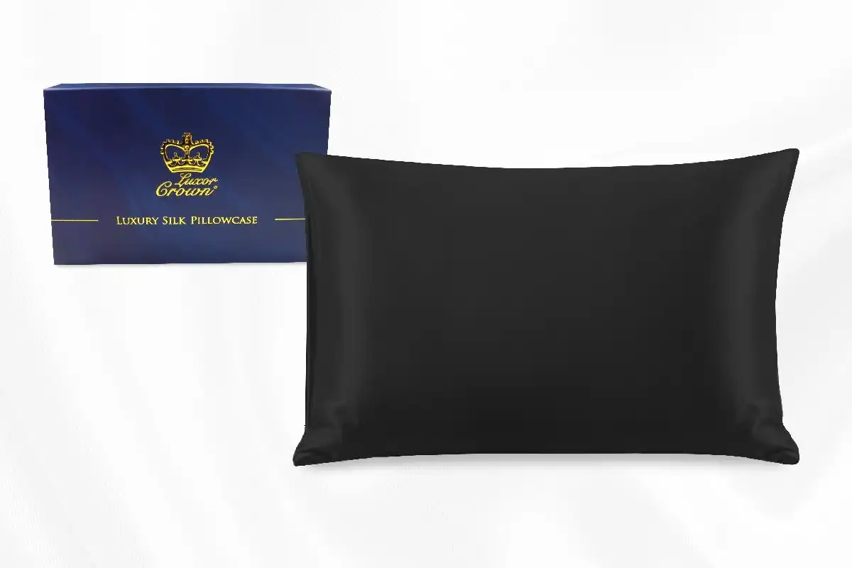 One Piece 100% Pure Two-Side Mulberry Silk Pillowcase Black