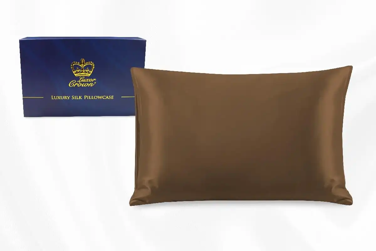 One Piece 100% Pure Two-Side Mulberry Silk Pillowcase Chocolate