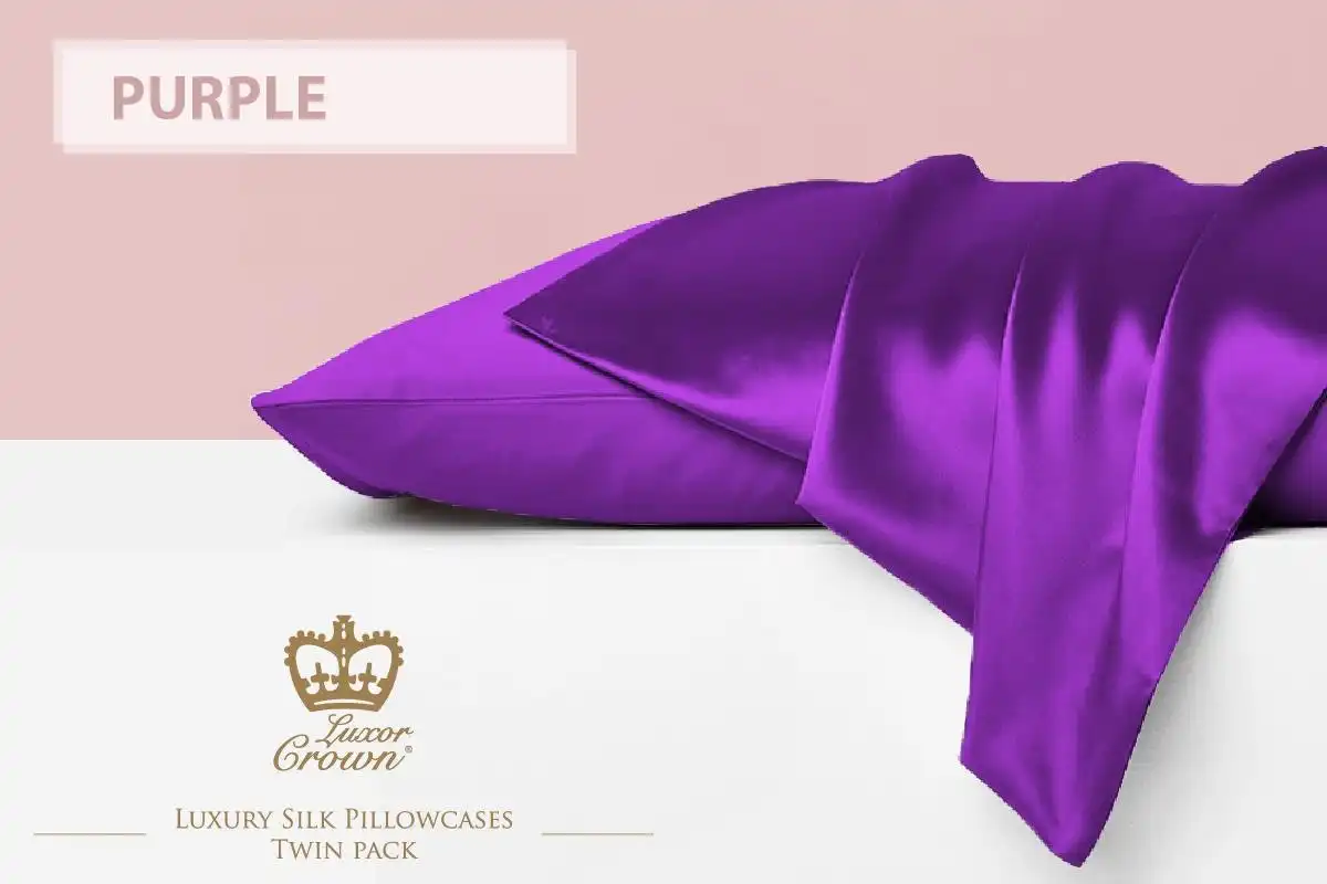Two Mulberry Silk Pillowcases PURPLE
