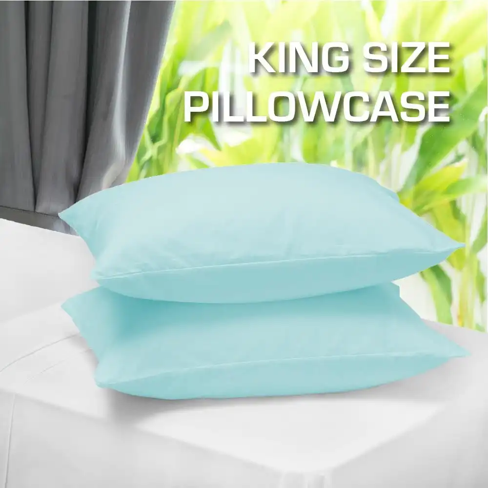 Aqua Color Twin Pack King Size Pillowcase 55 x 95cm