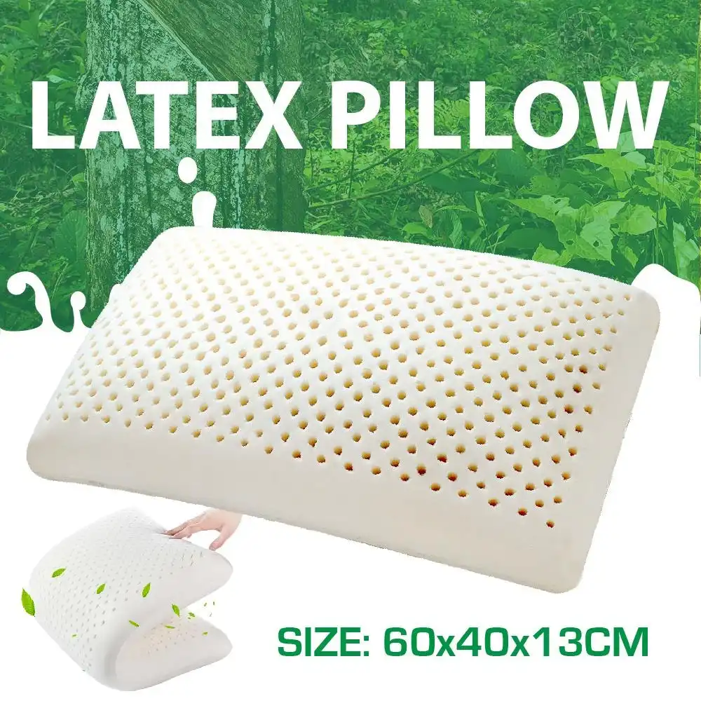 100% NATURAL FLAT LATEX PILLOW With FINE WHITE STRETCH COVER
