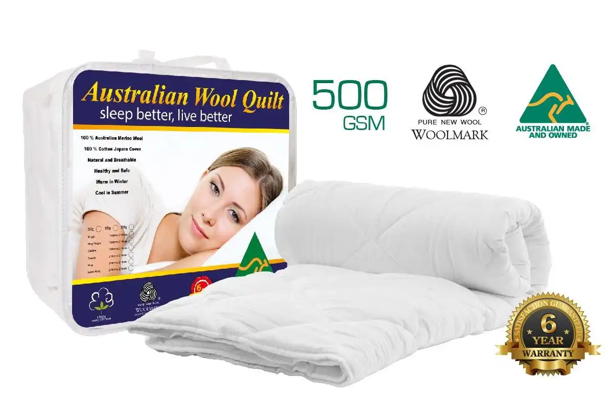 500GSM 100% Australian Made Merino Wool Quilt