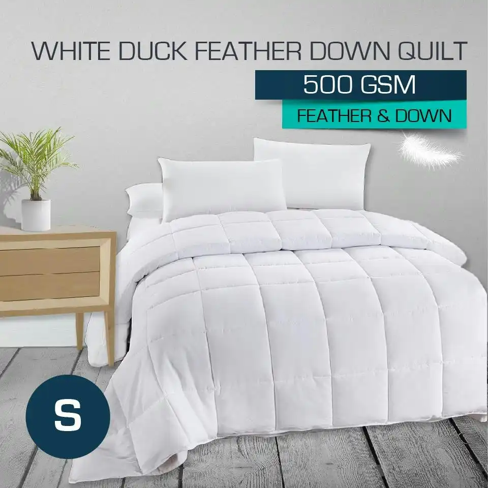 500GSM 50/50 White Duck Down Feather Quilt-Winter Weight