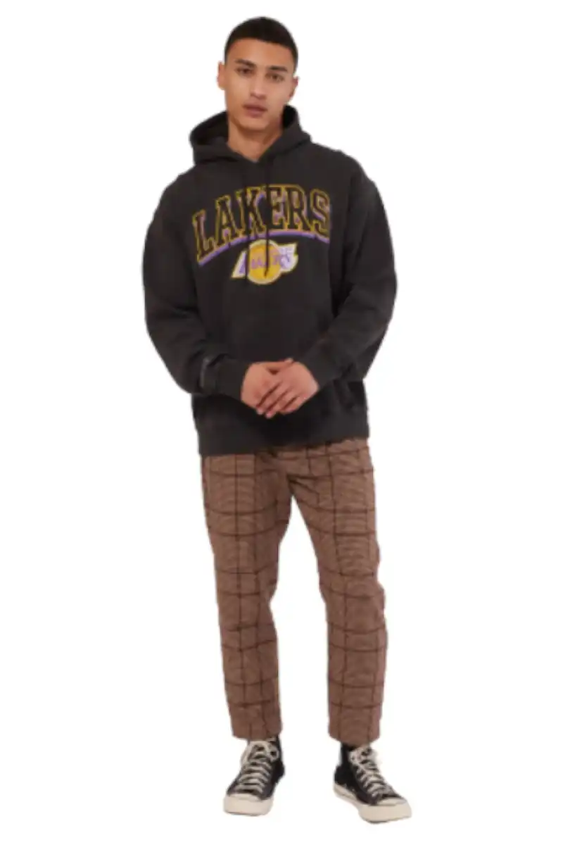 Mitchell & Ness | Mens Vintage Keyline Logo Hoody Lakers (Faded Raven)